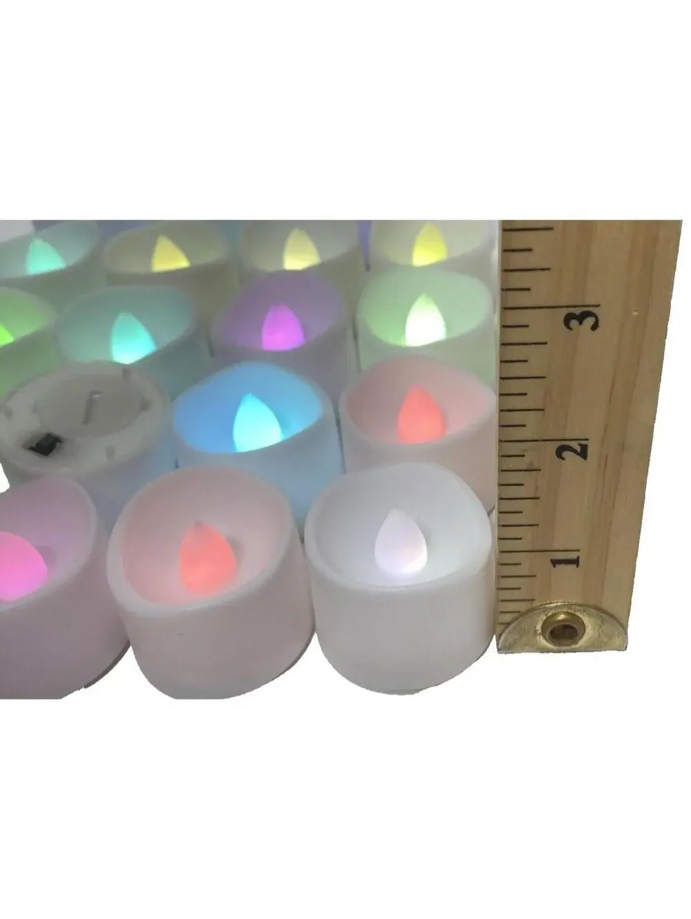 LED Tea Light Candles Multi-Colour Set of 24 Mini Candle Lights Red, Blue, Green